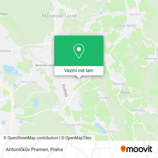 Antoníčkův Pramen mapa