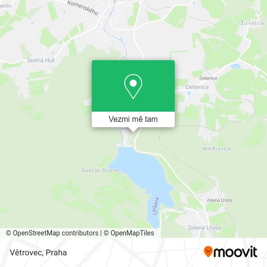 Větrovec mapa