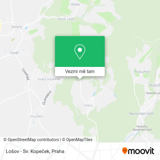 Lošov - Sv. Kopeček mapa