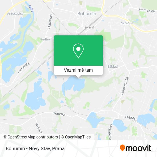 Bohumín - Nový Stav mapa