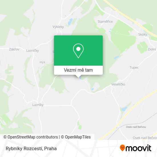 Rybníky Rozcestí mapa