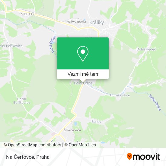 Na Čertovce mapa
