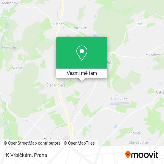 K Vrbičkám mapa