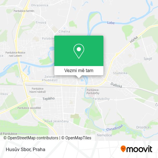 Husův Sbor mapa