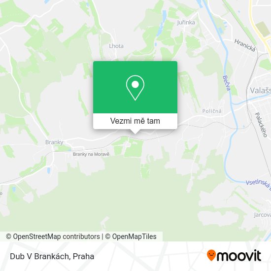 Dub V Brankách mapa