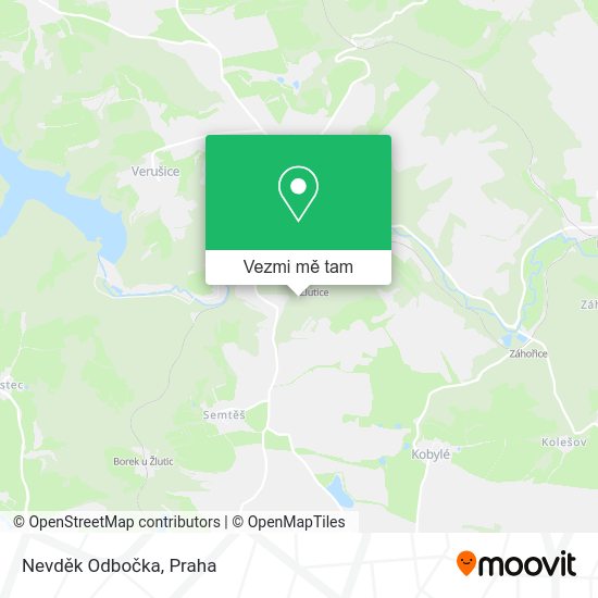 Nevděk Odbočka mapa