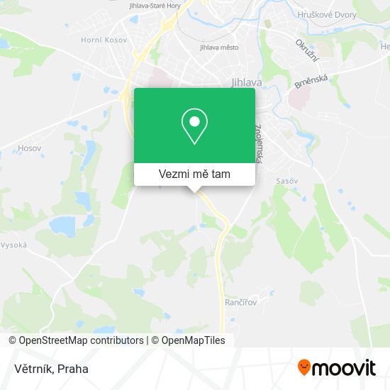 Větrník mapa