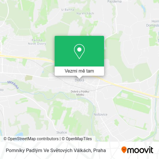 Pomníky Padlým Ve Světových Válkách mapa