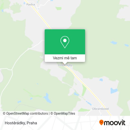 Hostěrádky mapa