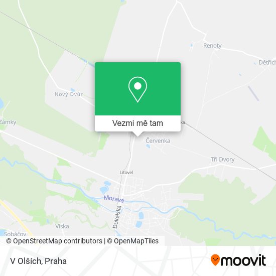 V Olších mapa
