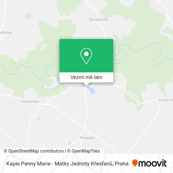 Kaple Panny Marie - Matky Jednoty Křesťanů mapa