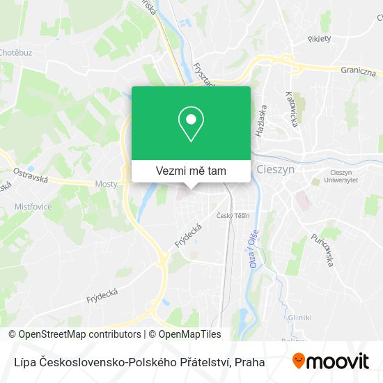 Lípa Československo-Polského Přátelství mapa