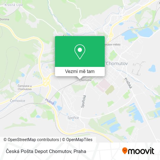 Česká Pošta Depot Chomutov mapa