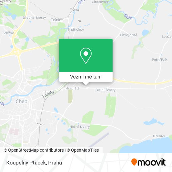 Koupelny Ptáček mapa