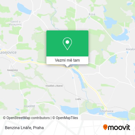 Benzina Lnáře mapa