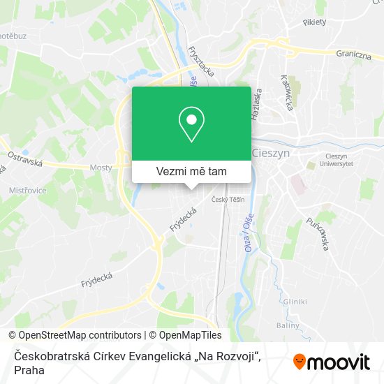 Českobratrská Církev Evangelická „Na Rozvoji“ mapa