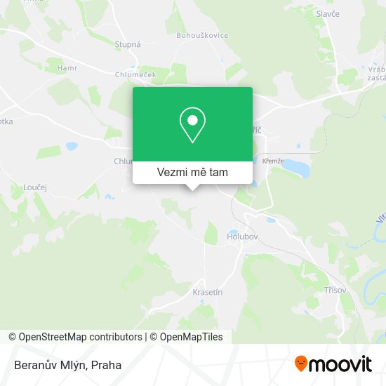 Beranův Mlýn mapa