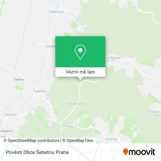 Pověsti Obce Šebetov mapa
