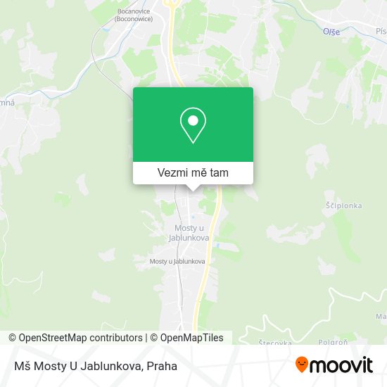 Mš Mosty U Jablunkova mapa