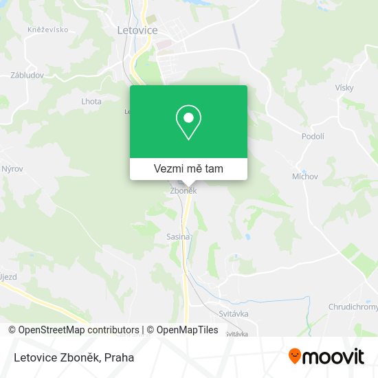 Letovice Zboněk mapa