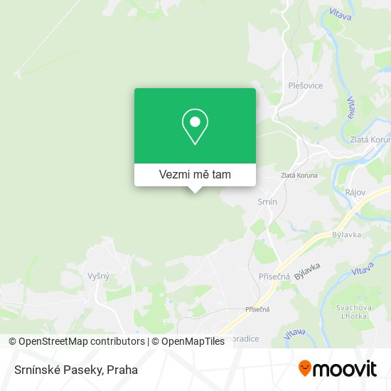 Srnínské Paseky mapa
