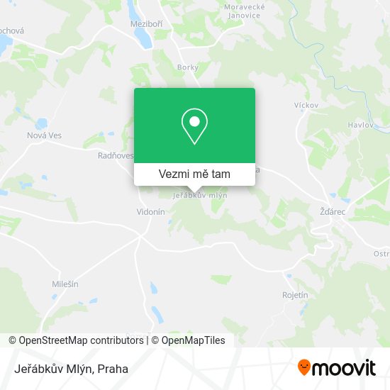 Jeřábkův Mlýn mapa