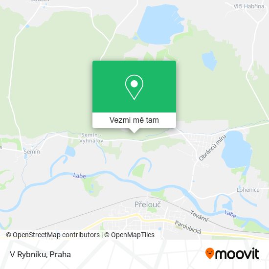 V Rybníku mapa
