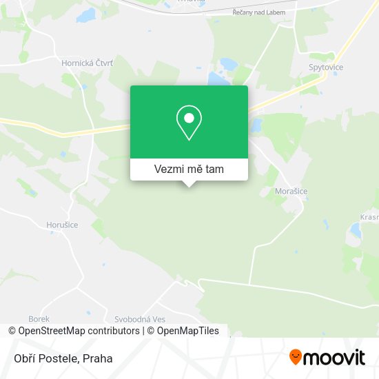 Obří Postele mapa