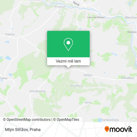 Mlýn Střížov mapa