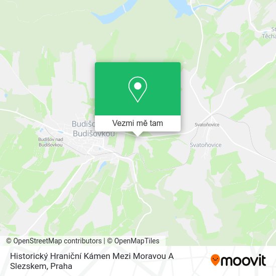 Historický Hraniční Kámen Mezi Moravou A Slezskem mapa