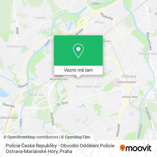 Policie České Republiky - Obvodní Oddělení Policie Ostrava-Mariánské Hory mapa