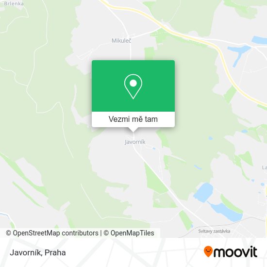 Javorník mapa