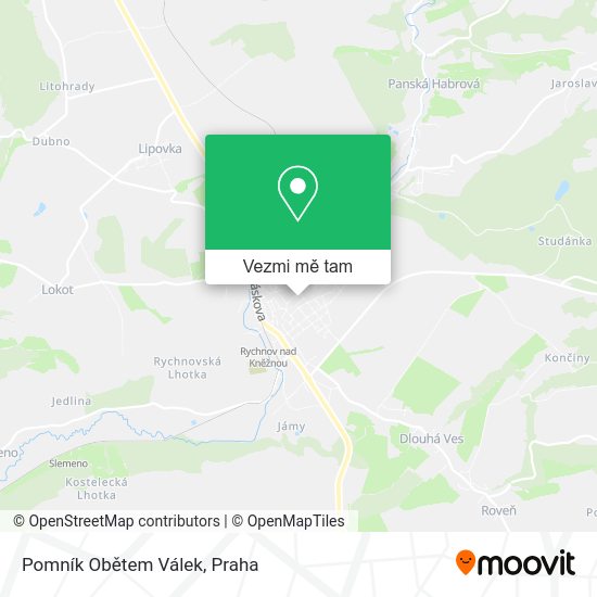 Pomník Obětem Válek mapa