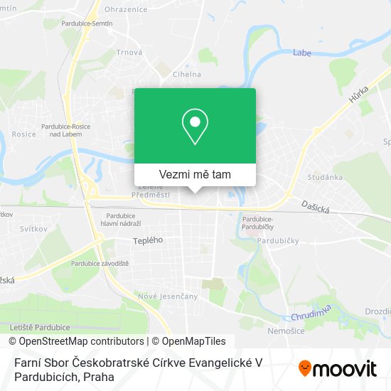 Farní Sbor Českobratrské Církve Evangelické V Pardubicích mapa
