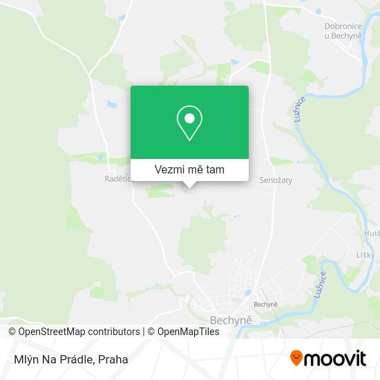 Mlýn Na Prádle mapa