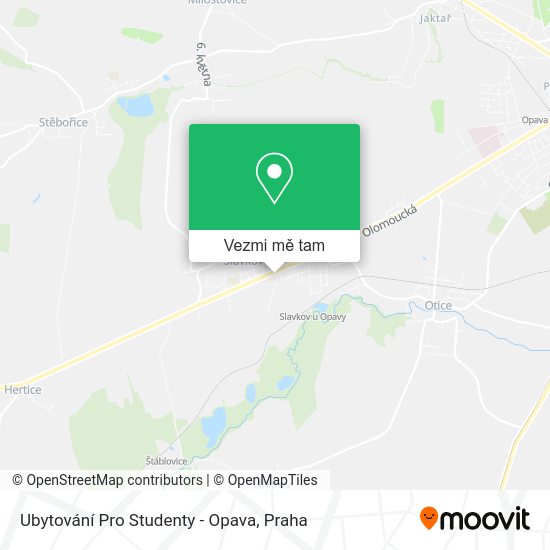 Ubytování Pro Studenty - Opava mapa