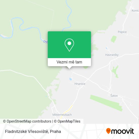 Fladnitzské Vřesoviště mapa