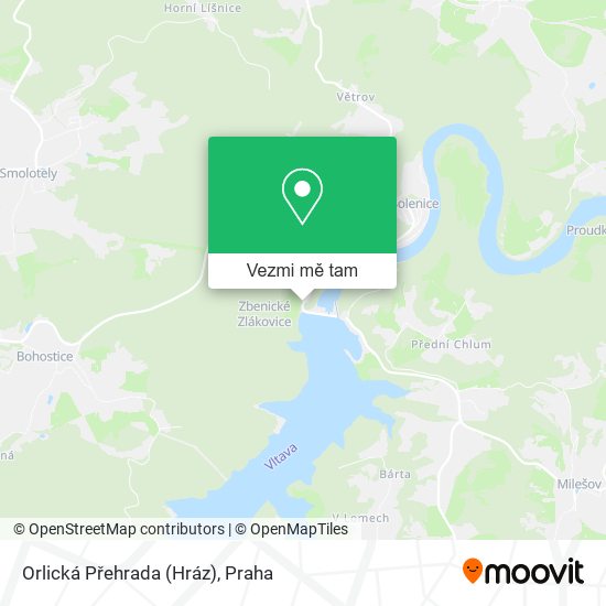 Orlická Přehrada (Hráz) mapa