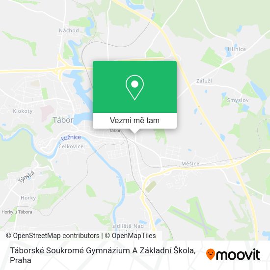 Táborské Soukromé Gymnázium A Základní Škola mapa