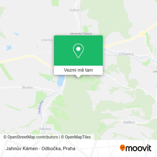 Jahnův Kámen - Odbočka mapa