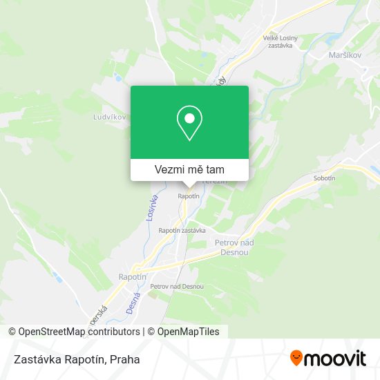 Zastávka Rapotín mapa