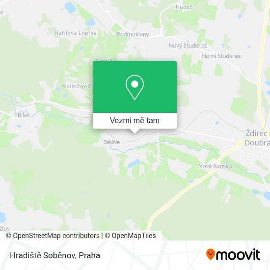 Hradiště Soběnov mapa
