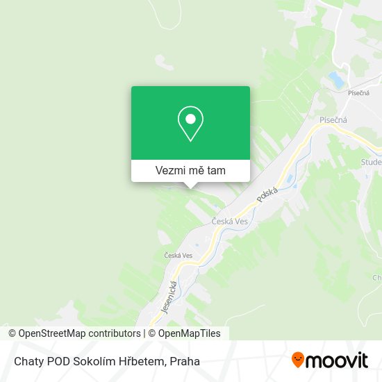 Chaty POD Sokolím Hřbetem mapa