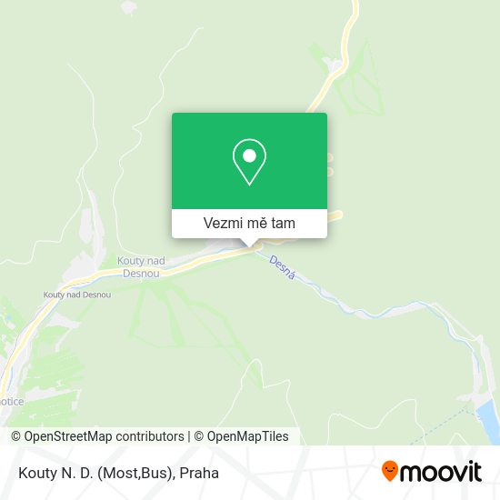 Kouty N. D. (Most,Bus) mapa