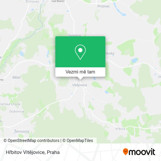 Hřbitov Vitějovice mapa