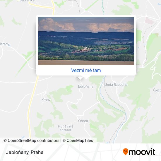 Jabloňany mapa