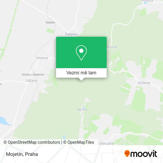 Mojetín mapa