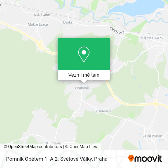 Pomník Obětem 1. A 2. Světové Války mapa