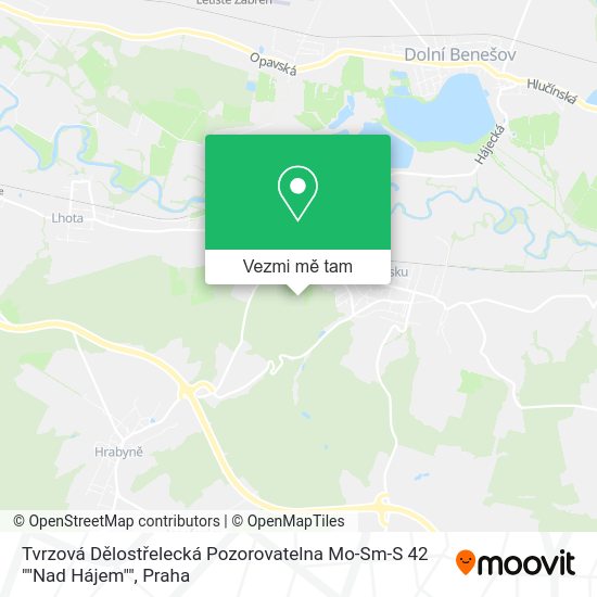 Tvrzová Dělostřelecká Pozorovatelna Mo-Sm-S 42 ""Nad Hájem"" mapa