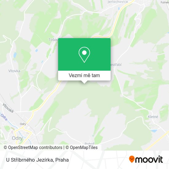 U Stříbrného Jezírka mapa